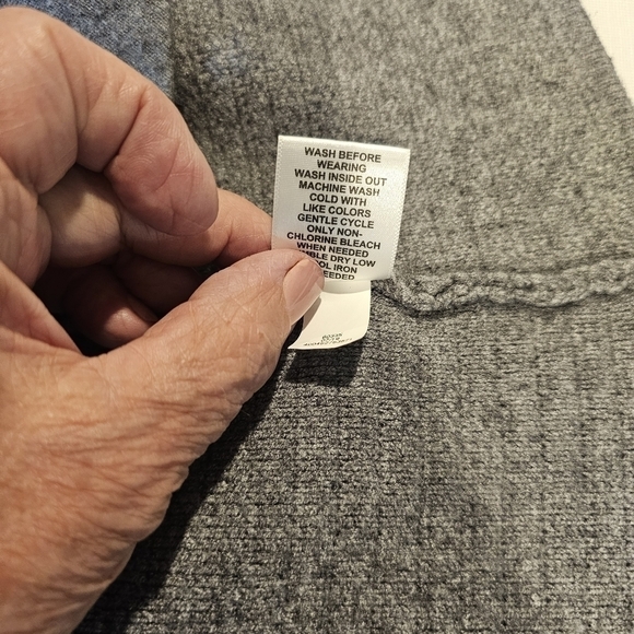 ELLE Black & Gray Open Front Long Color block Cardigan Sweater sz S - Picture 9 of 12